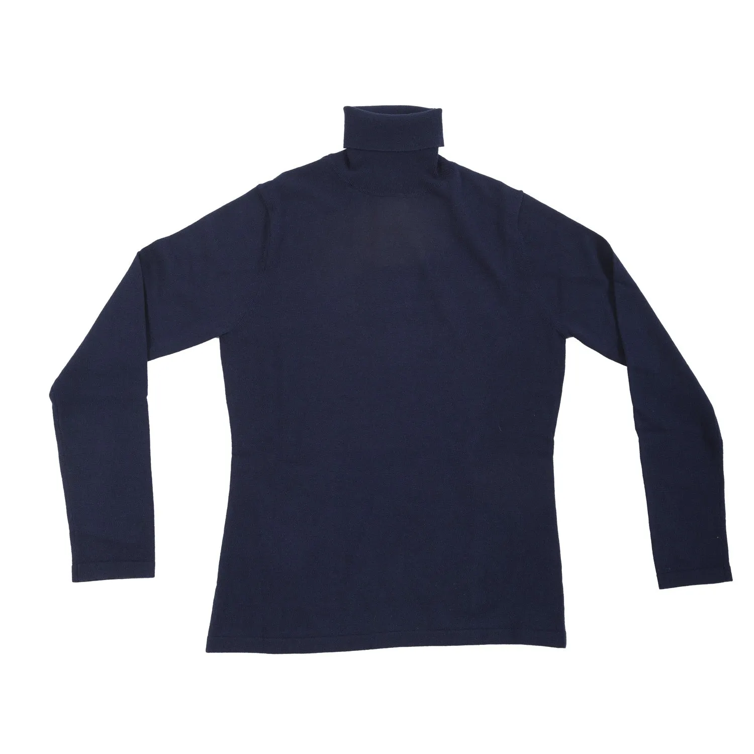 100% Merino Ladies Polo Neck Sweater Navy