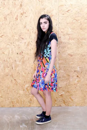 Abstract Print Drop Waist Dress