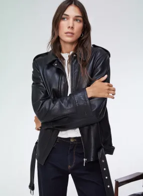 Adelinda Leather Bomber