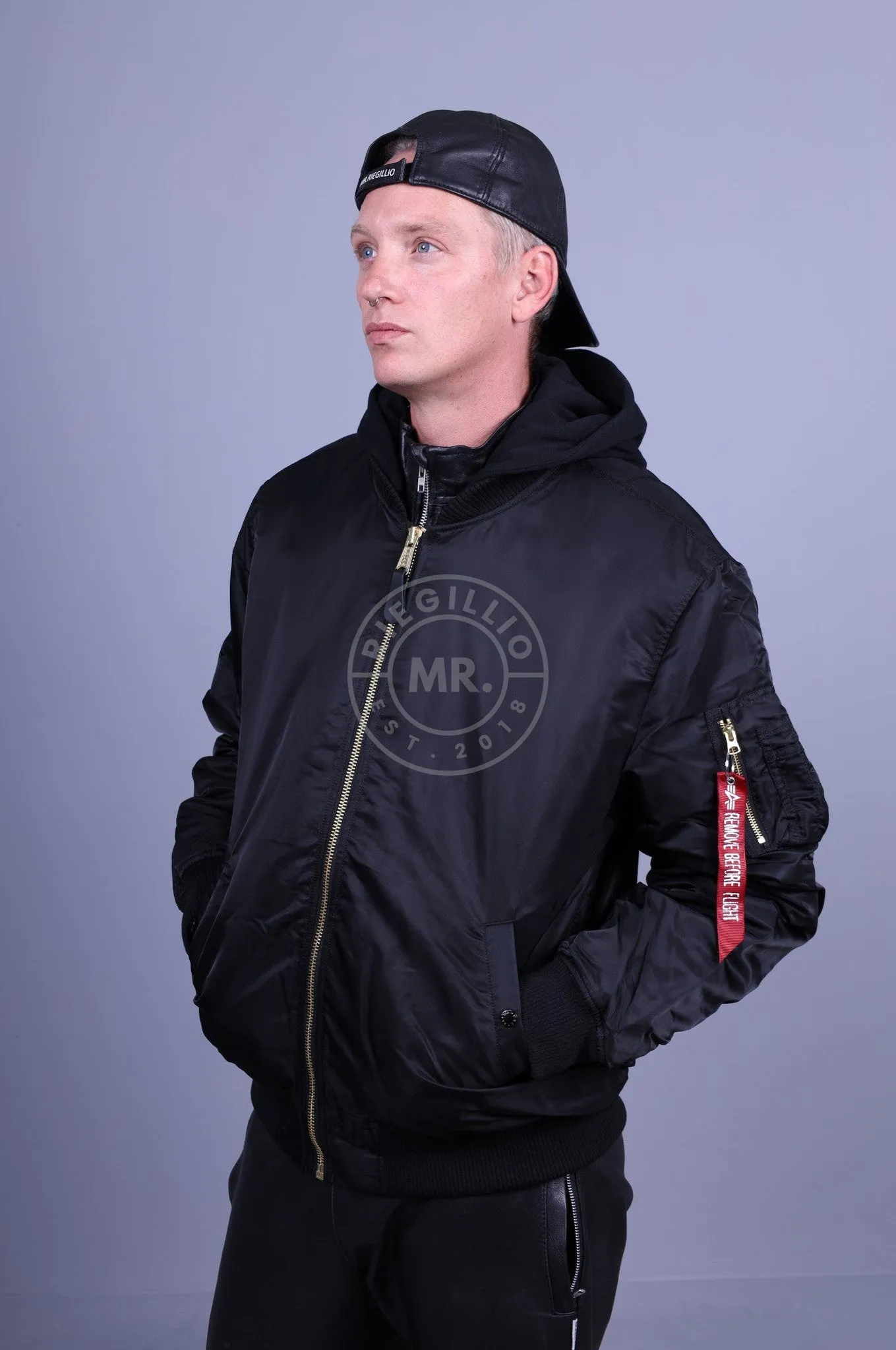 Alpha Industries MA-1 ZH Back EMB Jacket - Black