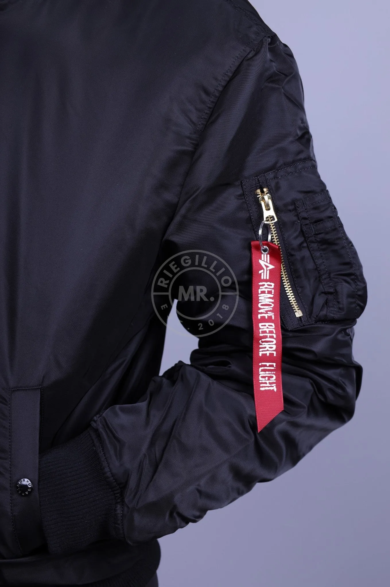 Alpha Industries MA-1 ZH Back EMB Jacket - Black