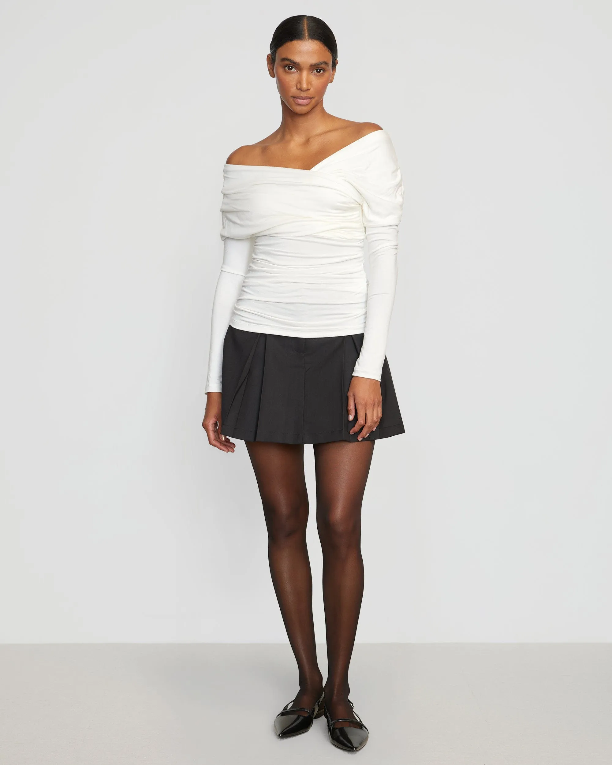 Annett Tailored Pleated Mini Skirt