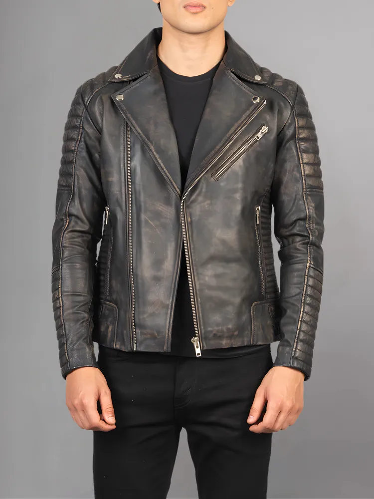 Armand Black Leather Biker Jacket