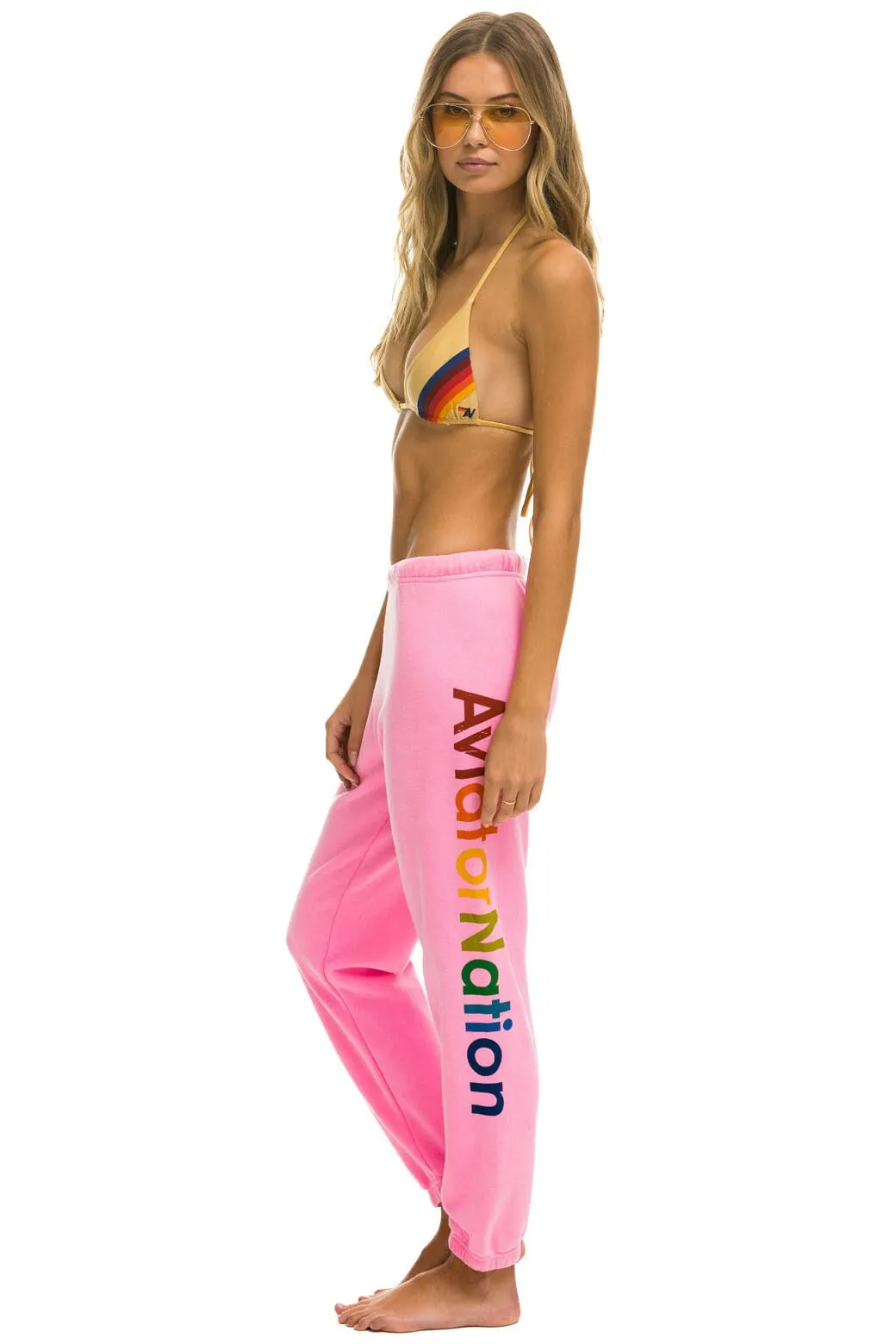 AVIATOR NATION LAGUNA BEACH SWEATPANTS - NEON PINK