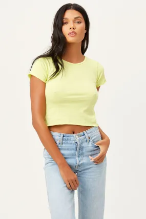 Baby Tee High Neck Crop Top - Lemonade