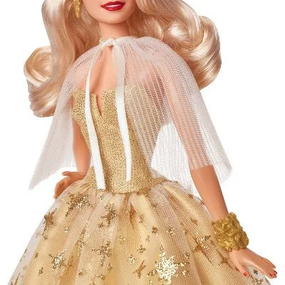 Barbie 13" Signature 2023 Holiday Collector Doll with Golden Gown and Blonde Hair