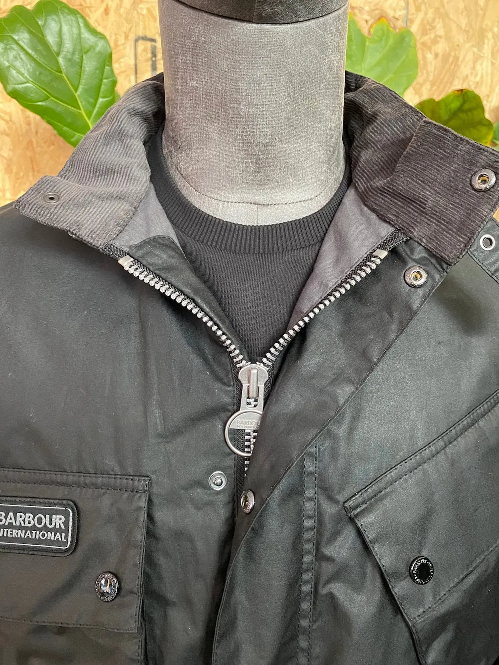 Barbour International Light Weight Slim Wax Jacket - Black