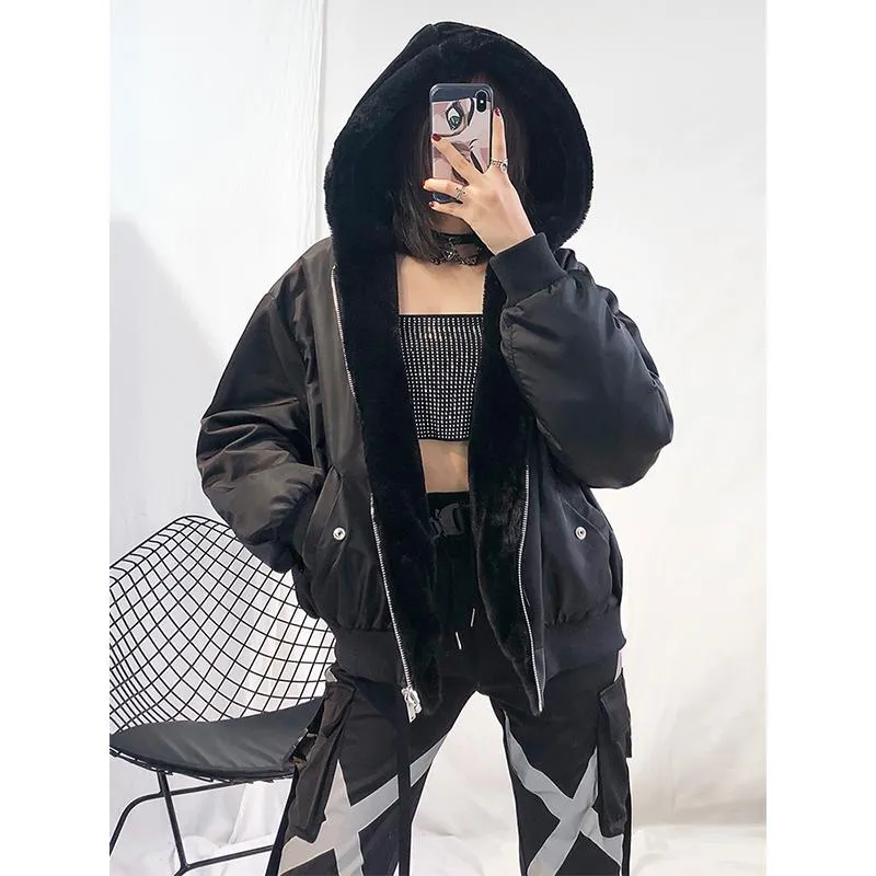 Black Retro Bomber Jacket SD00615