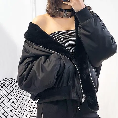 Black Retro Bomber Jacket SD00615