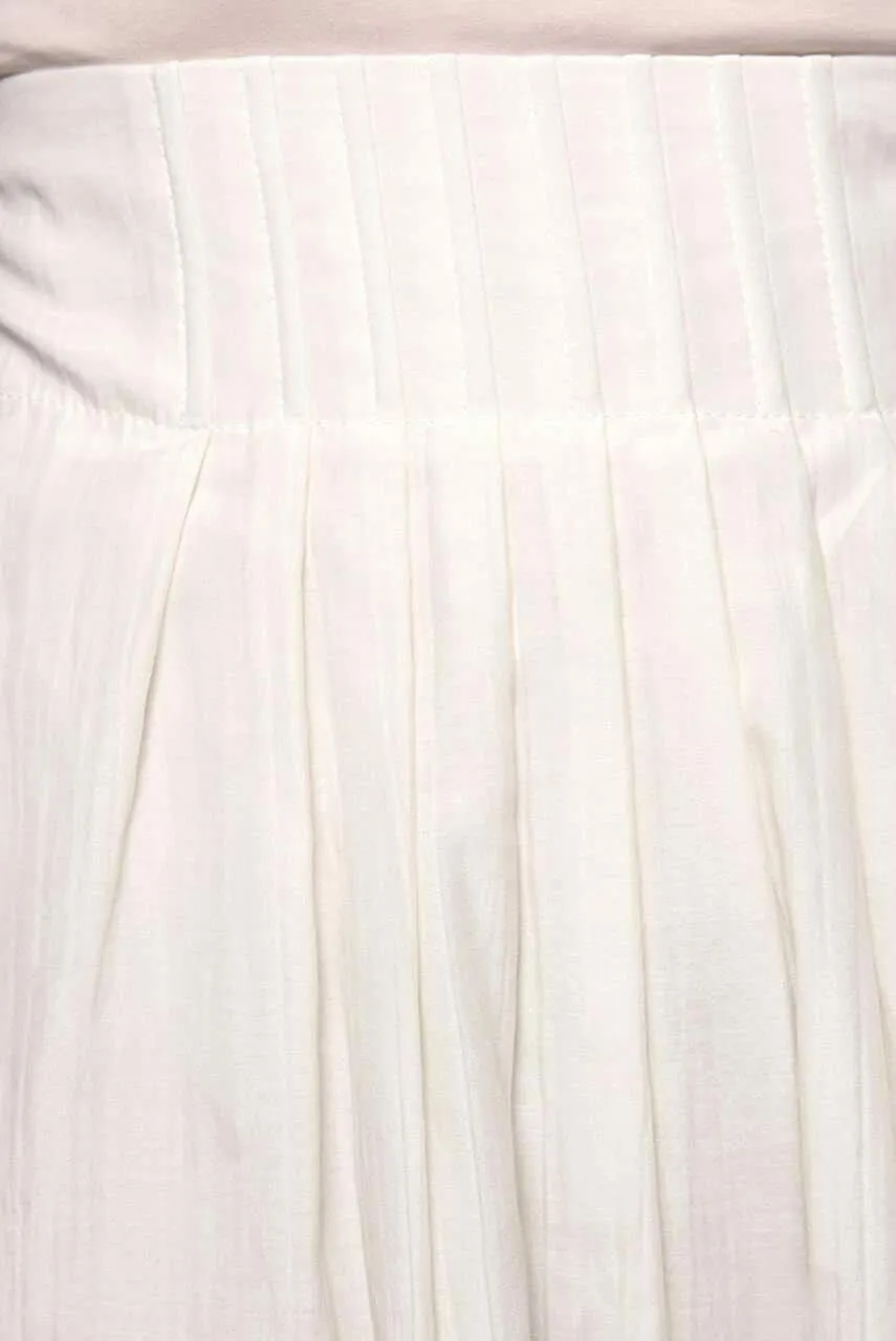 Boss Hugo Boss Vamelle Cream Silk & Cotton Pleated Summer Skirt UK 8 US 4 EU 36 IT 40