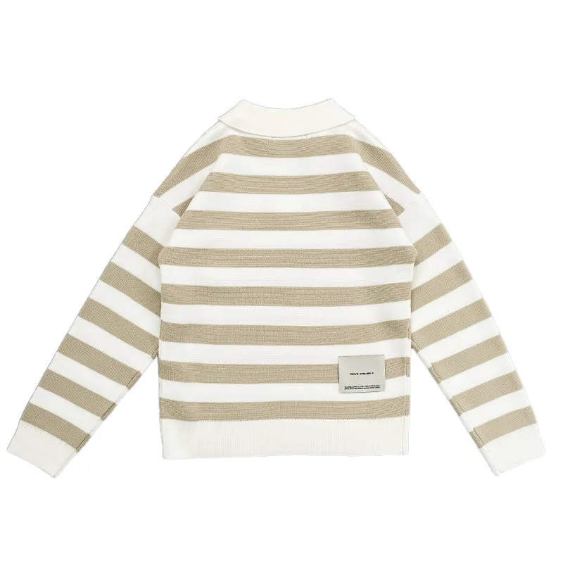 Boy Oversized Polo Sweater - Beige - SB2312285A