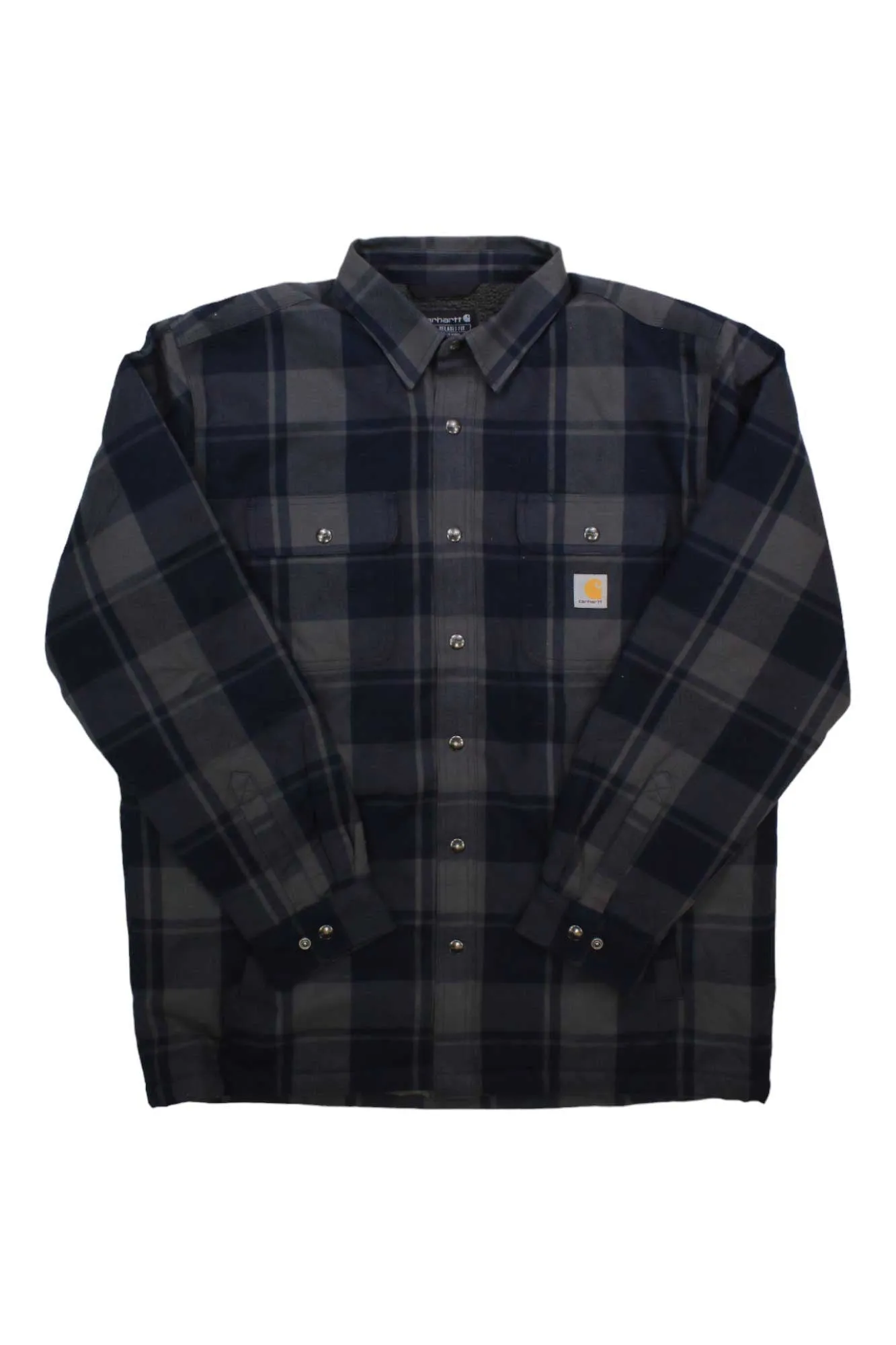 Carhartt Mens Relaxed Fit Flannel Sherpa-Lined Shirt Jac