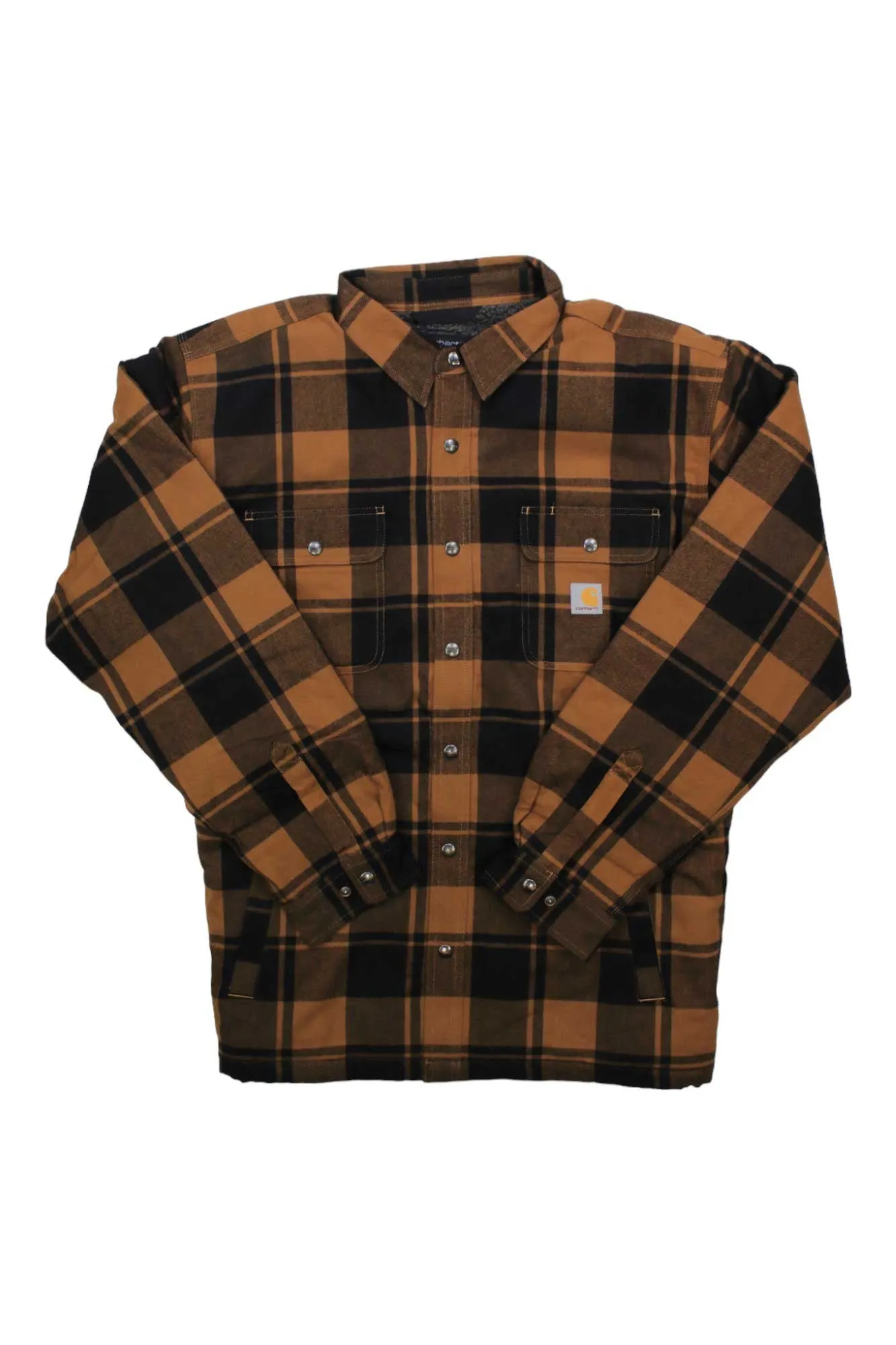 Carhartt Mens Relaxed Fit Flannel Sherpa-Lined Shirt Jac