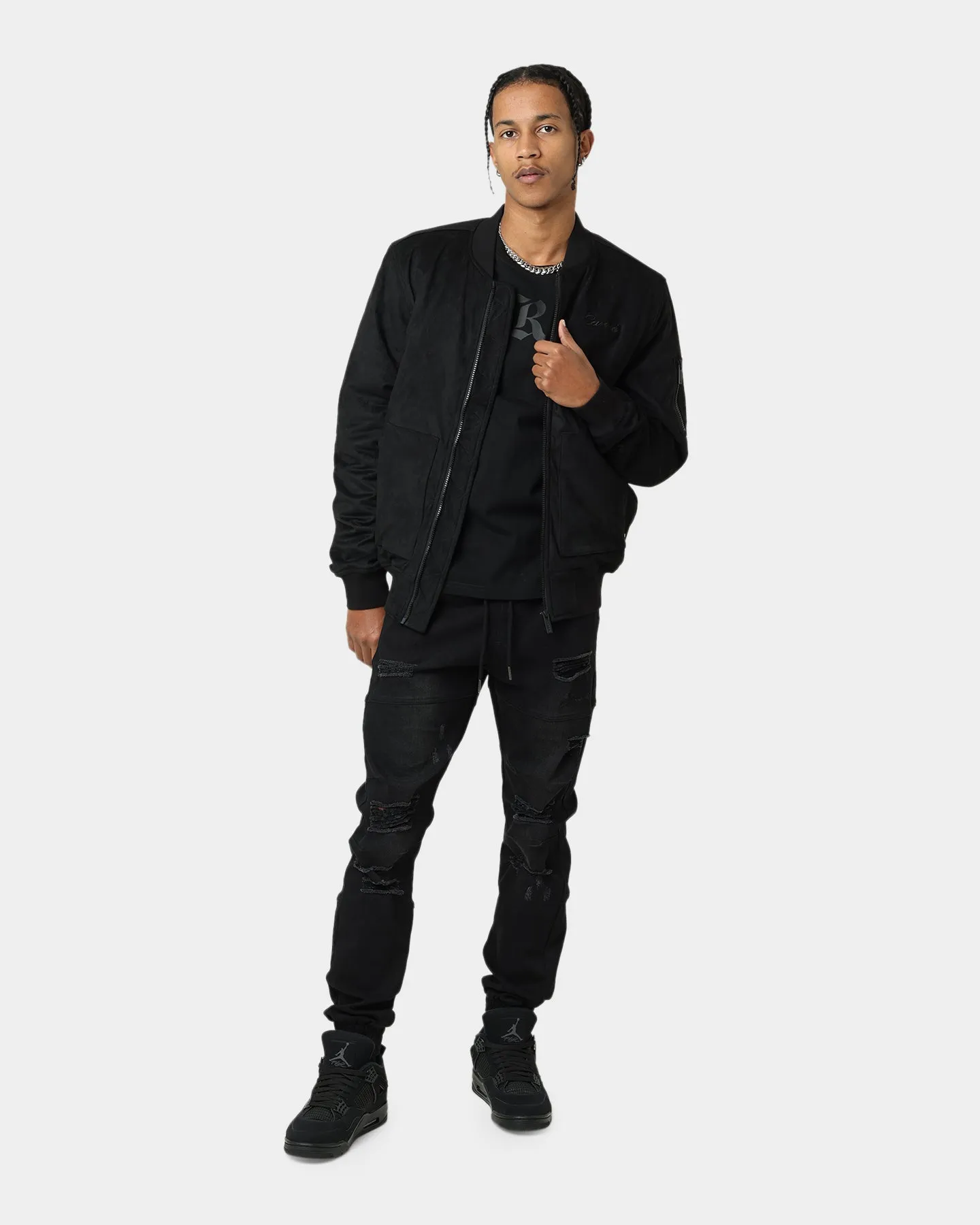 Carré C-89 Suede Bomber Jacket Black