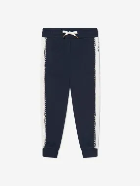 Chloé Girls Organic Cotton Joggers in Navy