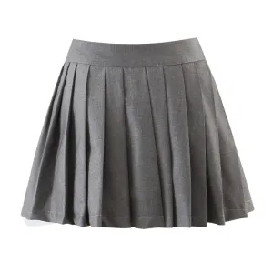 Classic Pleated A-line Mini Skirt with Side Zipper