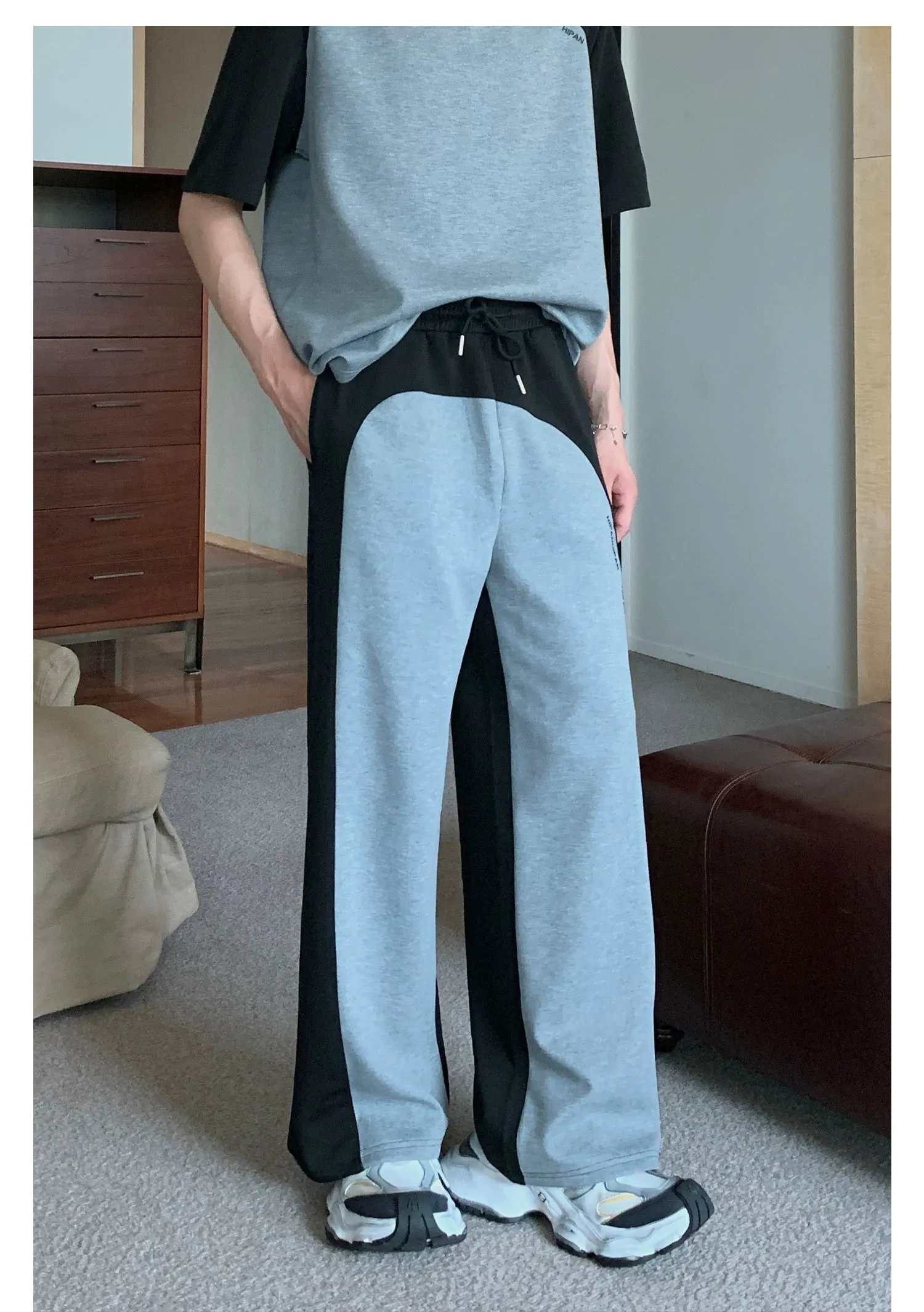 Cui Duotone Spliced Gartered Sweatpants