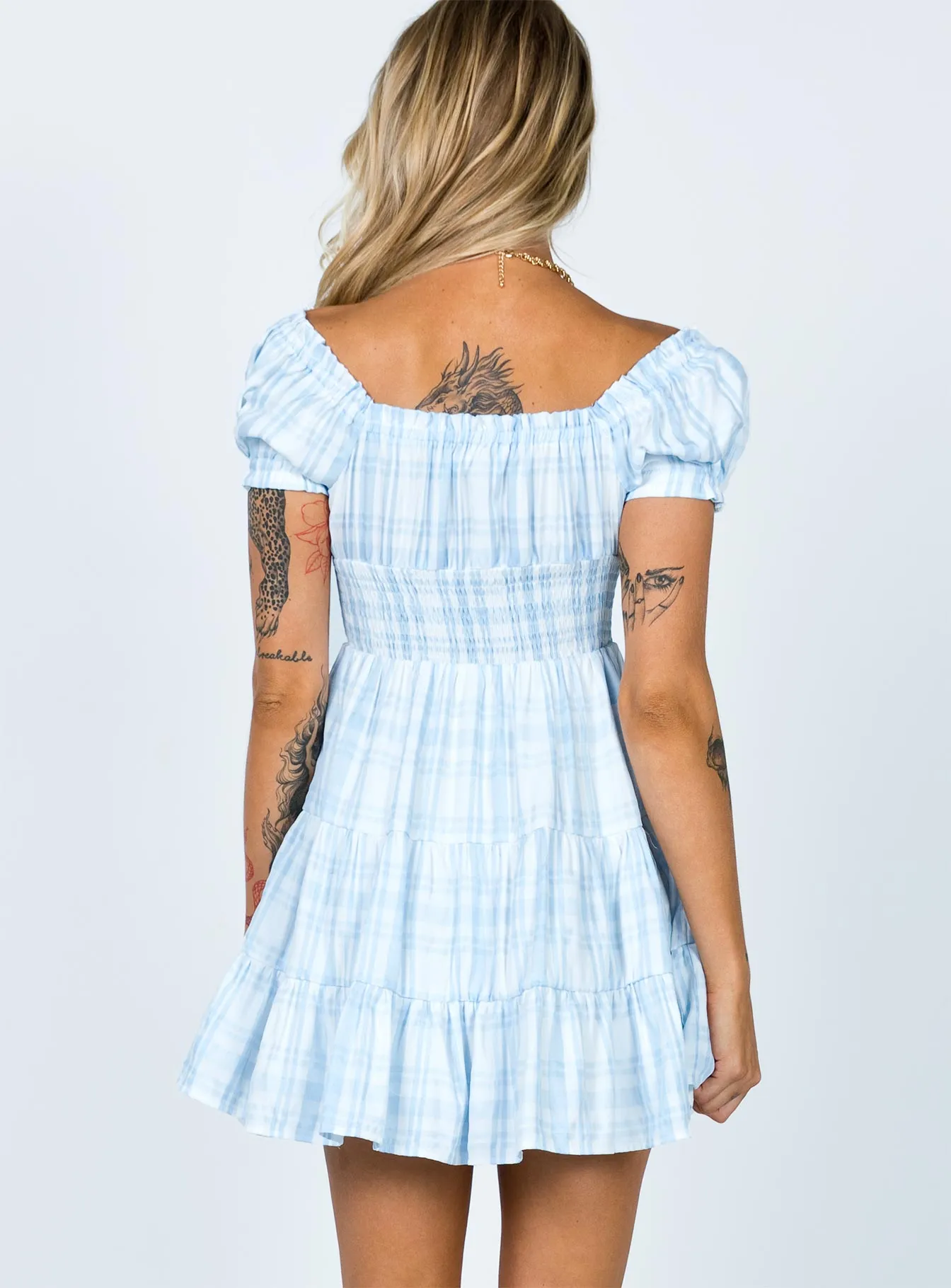 Daniela Mini Dress Blue Check