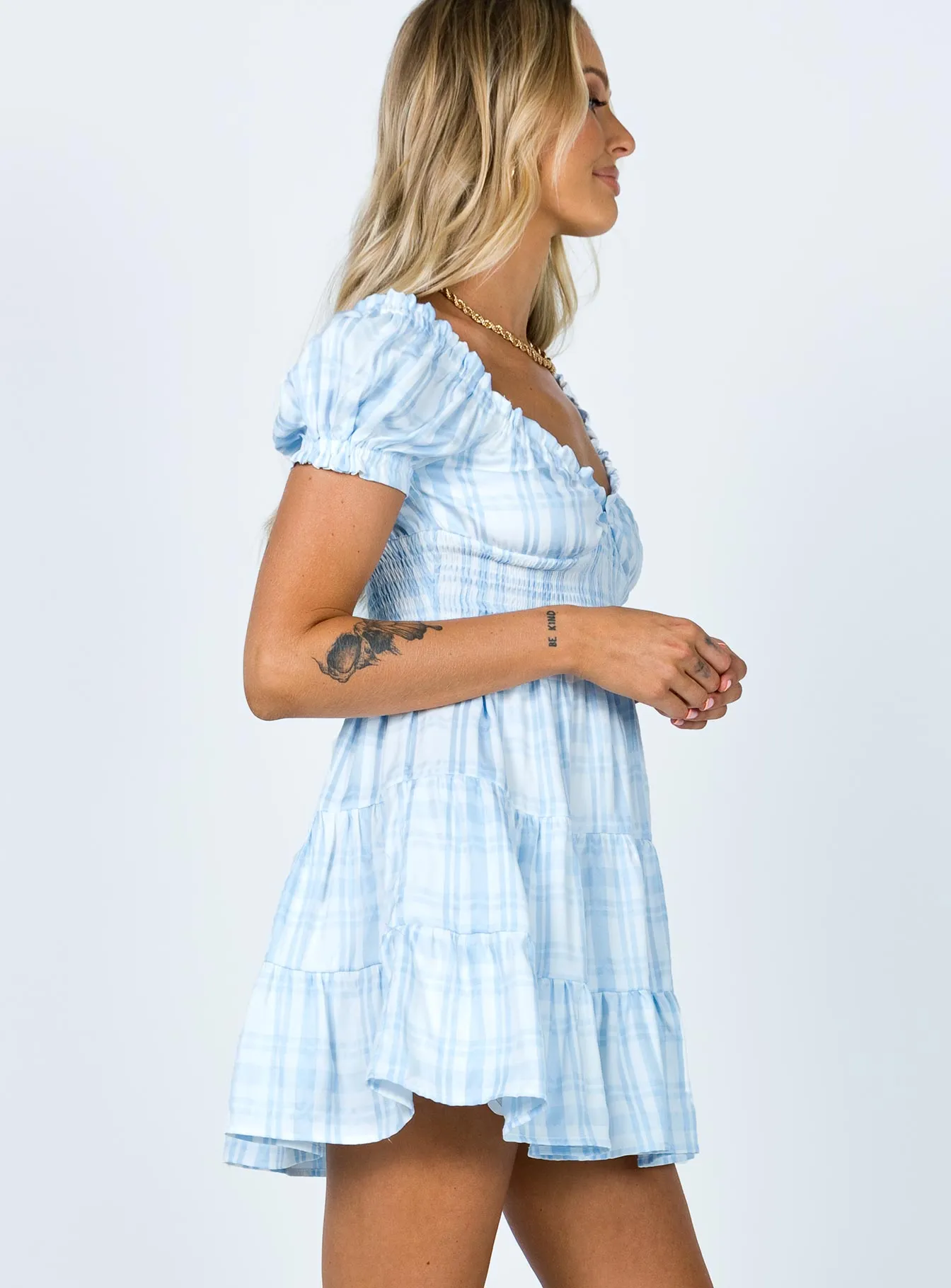 Daniela Mini Dress Blue Check