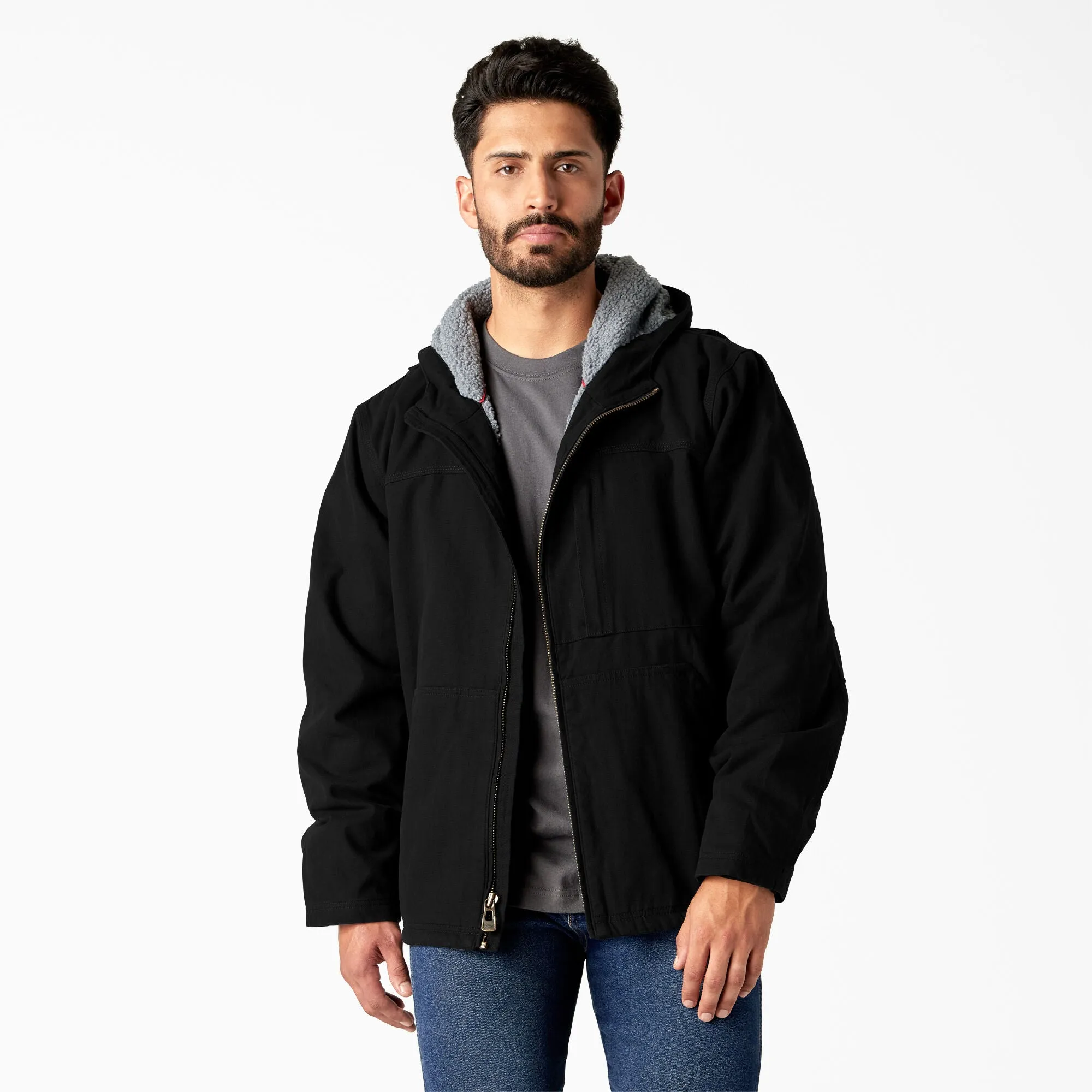 Dickies Men's Duck Sherpa Lined Hooded Full Zip Jacket