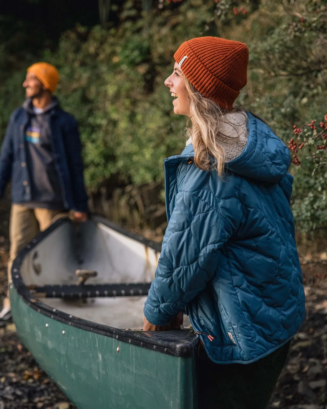 Earthy Recycled Sherpa Lined Insulated Jacket - Washed Blue