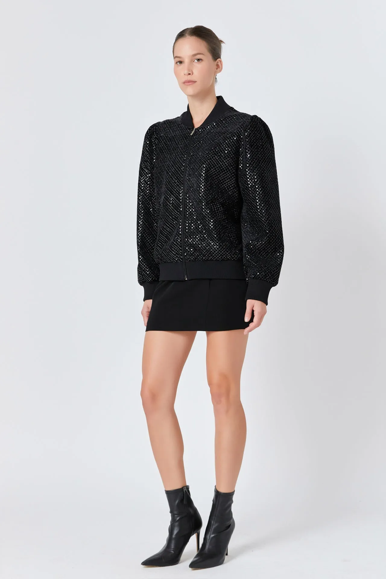 Endless Rose - Velvet Sequin Bomber Jacket