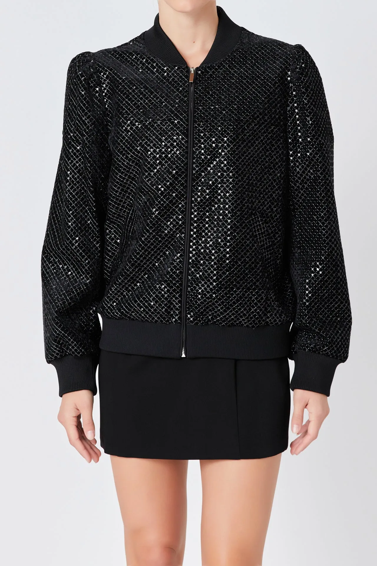 Endless Rose - Velvet Sequin Bomber Jacket