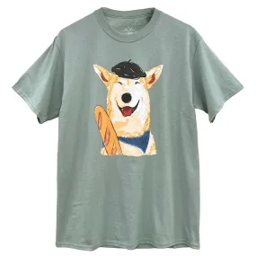 French Dog With Baguette graphic tee