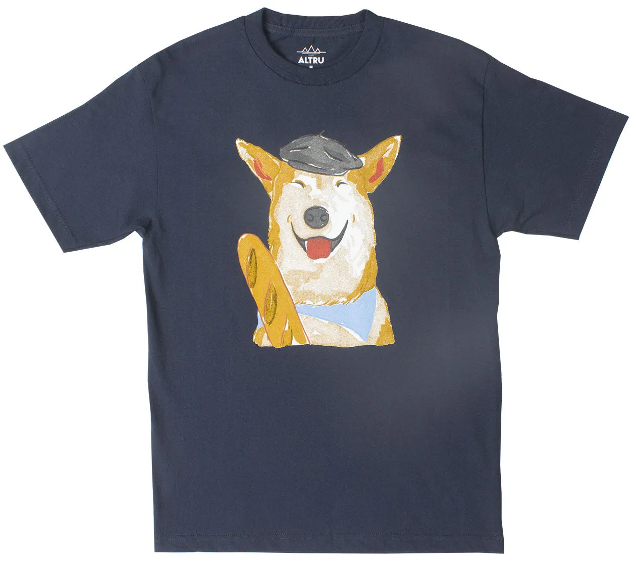 French Dog With Baguette graphic tee