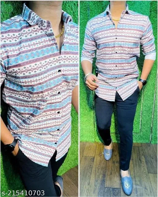 FULL SLEEVE PRINTED RAYON SHIRT FOR MEN GV 58