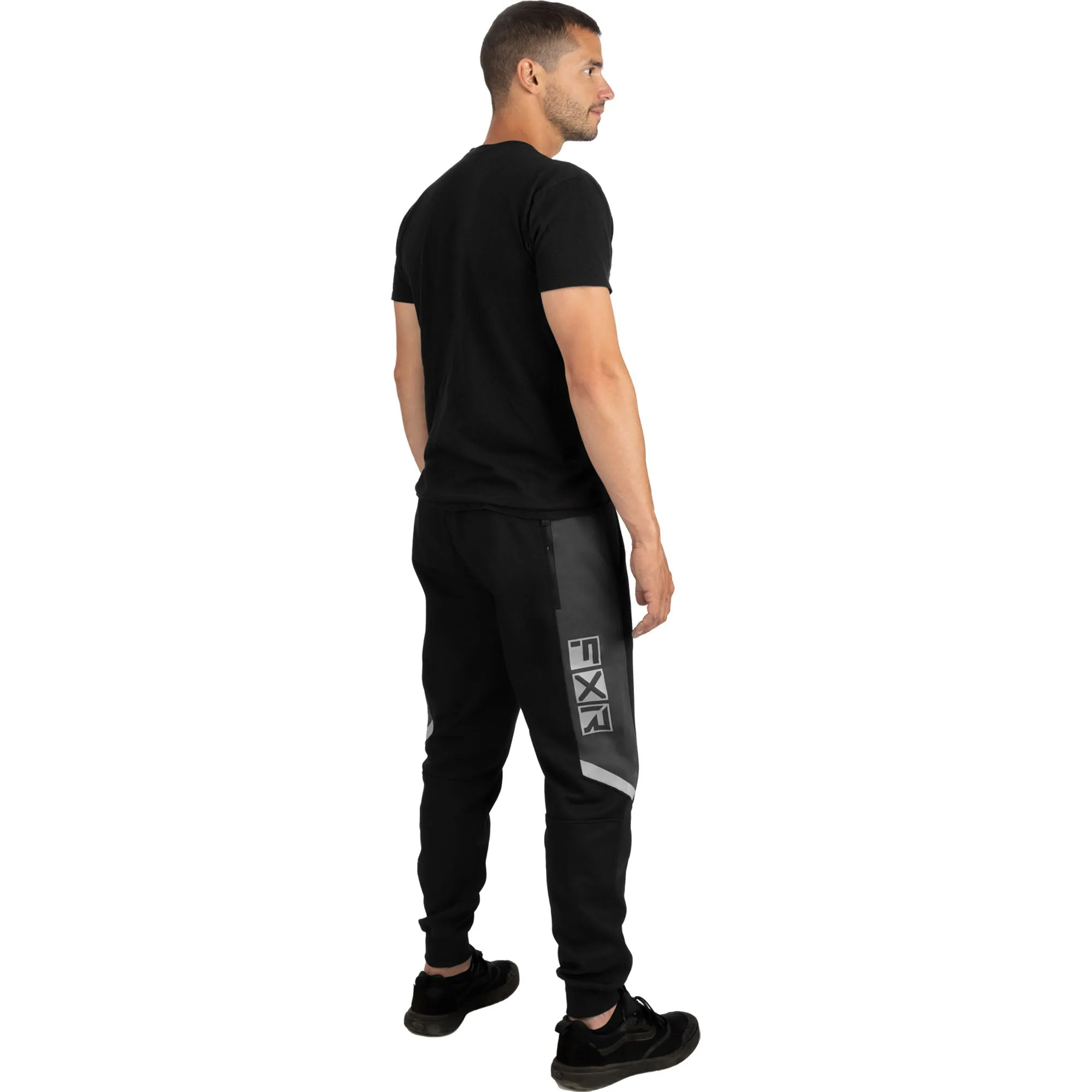 FXR  Black Podium Joggers Sweatpants Elastic Waist Rib Cuffs Reflective Inserts