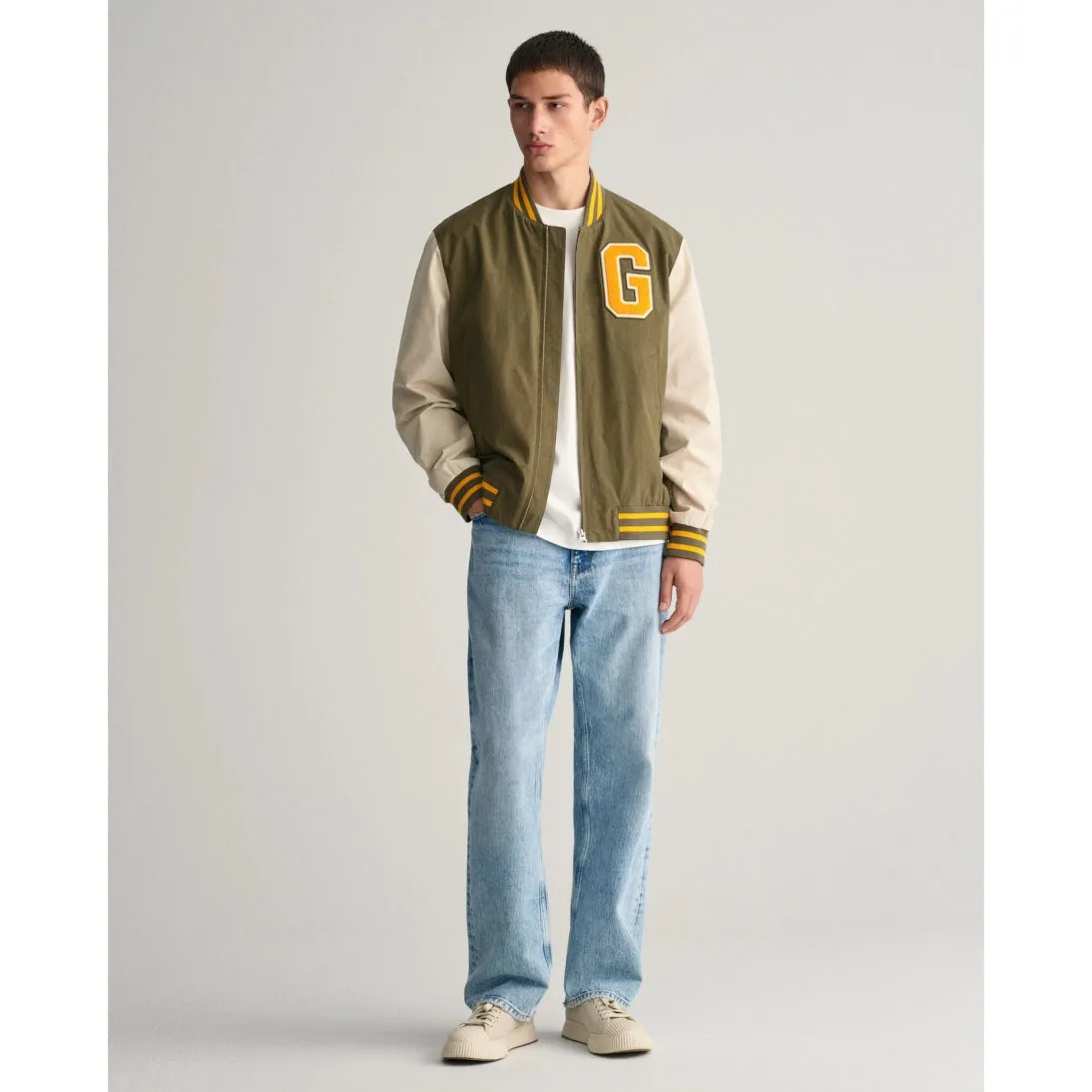 GANT Lightweight Varsity Jacket 7006395 Soft Oat