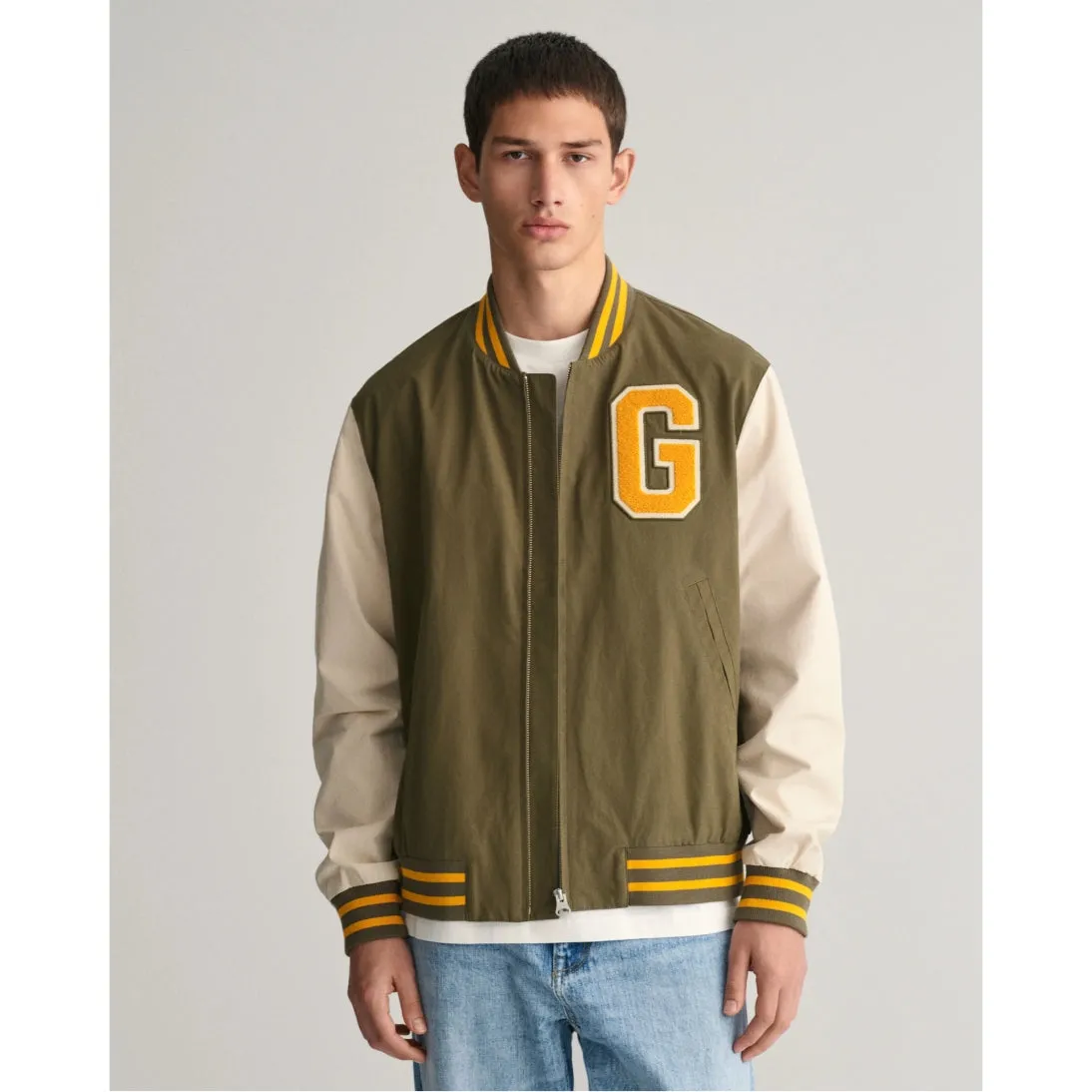 GANT Lightweight Varsity Jacket 7006395 Soft Oat