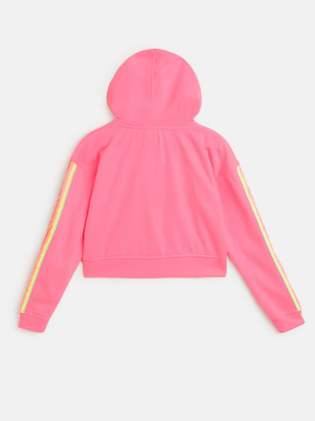 Girls Neon Pink Front Zipper Bomber Jacket - Lyush Kids