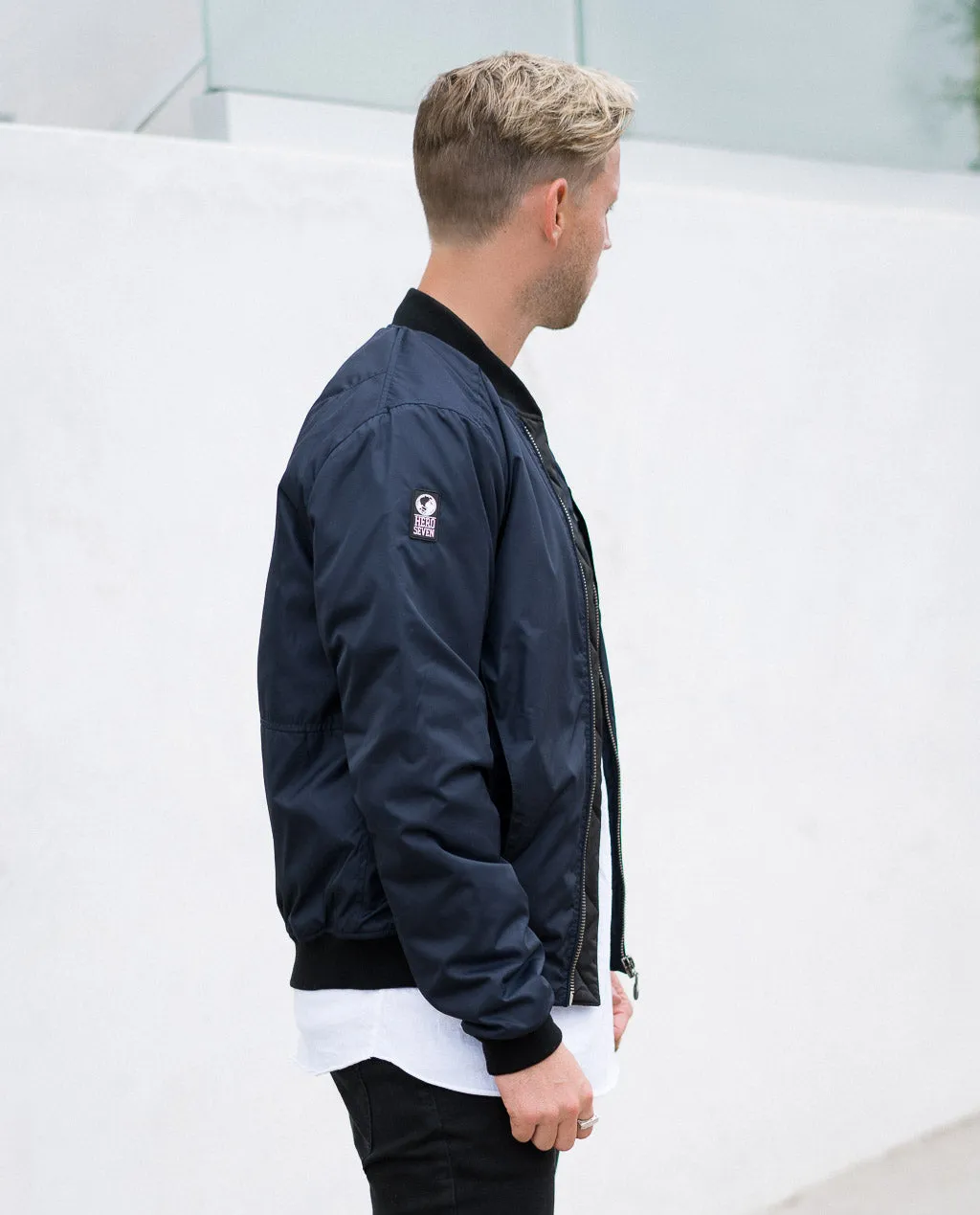 Hero Seven Commande Navy Quilted Bomber