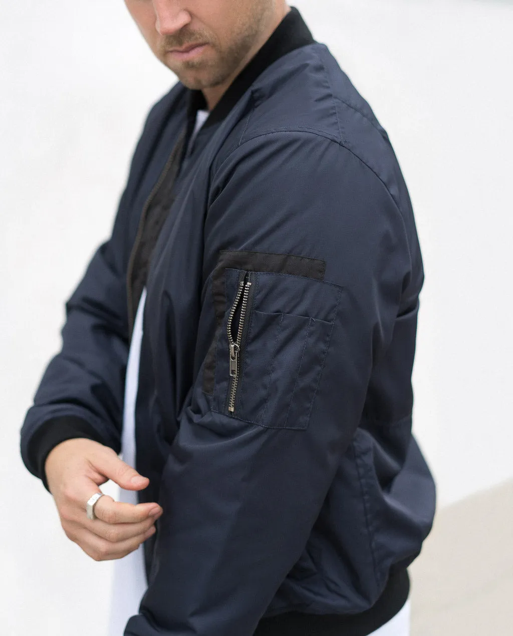 Hero Seven Commande Navy Quilted Bomber