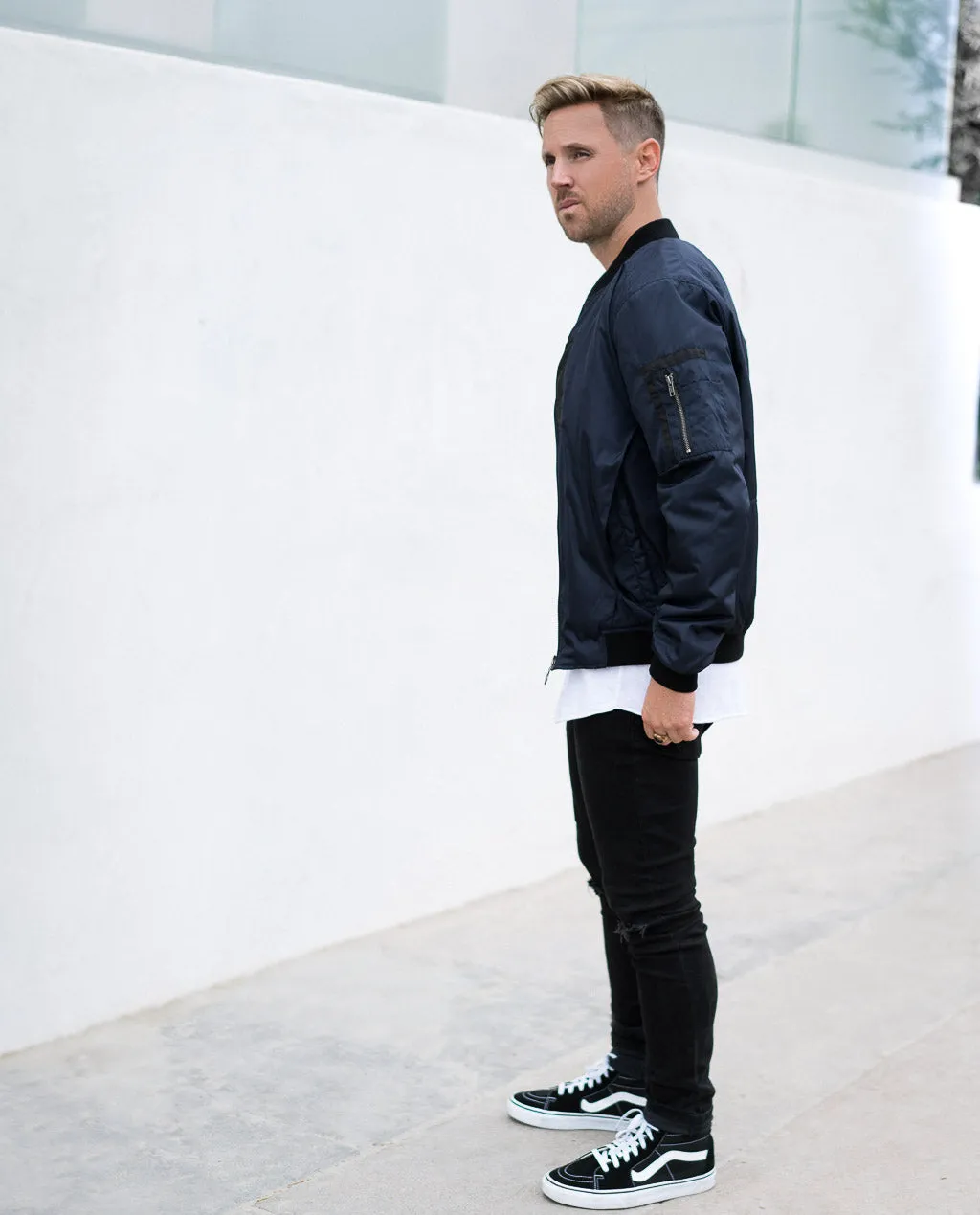 Hero Seven Commande Navy Quilted Bomber