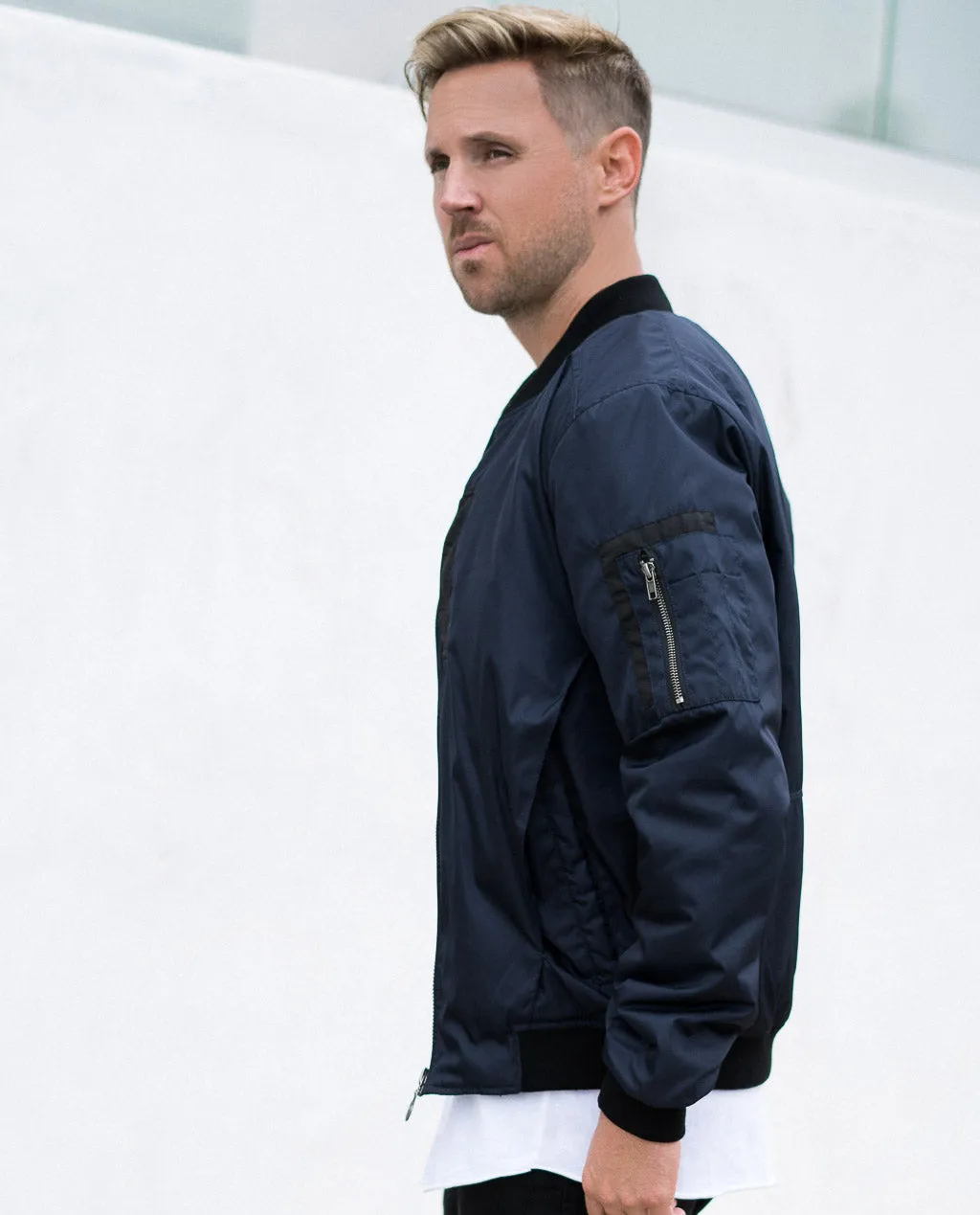 Hero Seven Commande Navy Quilted Bomber