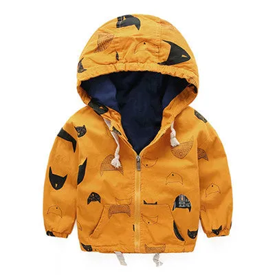 Hooded Children's Jackets 18M-8Y Kids Coats Boys Bomber Jacket Spring Autumn Baby Boys Windbreaker Boys Outerwears New SC221