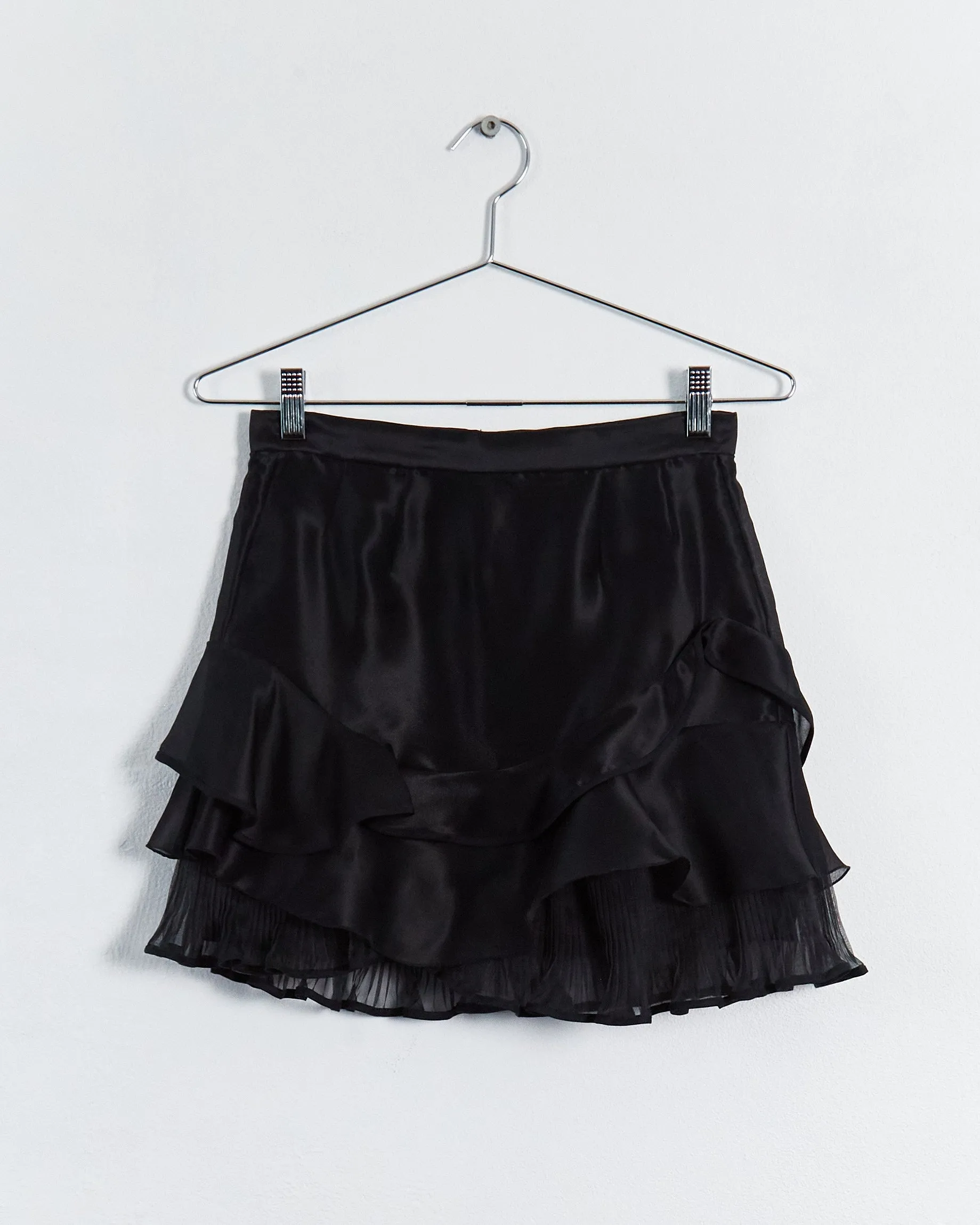 Isabel Marant 'evetra' silk ruffle mini skirt, black, 8