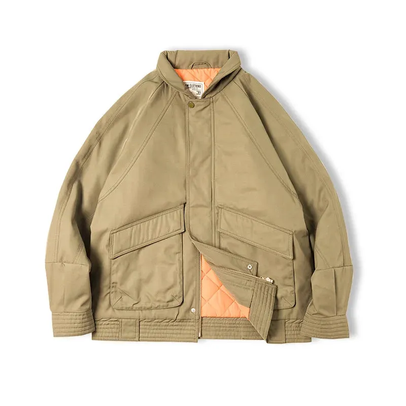 Japanese Vintage Pilot Jackets Thickened Warm Cotton Pocket Coats - Men's Autumn Military Bomber Jacket