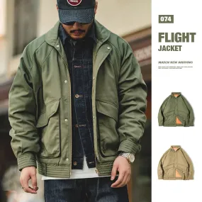 Japanese Vintage Pilot Jackets Thickened Warm Cotton Pocket Coats - Men's Autumn Military Bomber Jacket