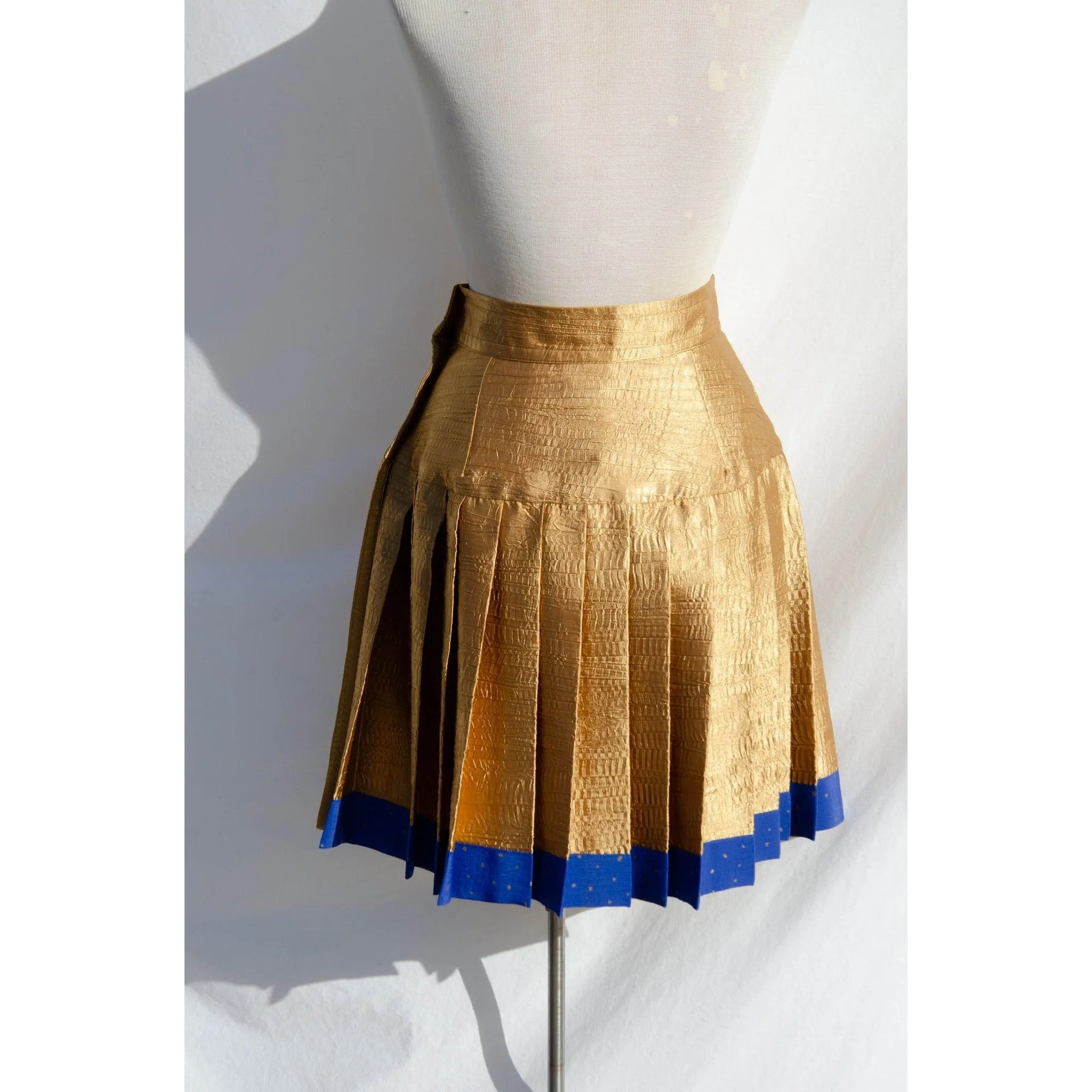 JEAN MARC Vintage Gold Pleated Skirt | Size XS-S