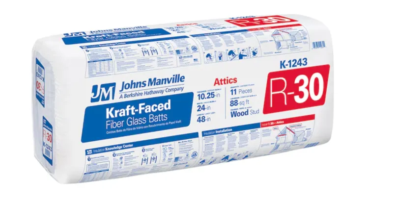 Johns Manville Kraft-Faced Batts & Rolls Insulation