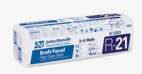 Johns Manville Kraft-Faced Batts & Rolls Insulation