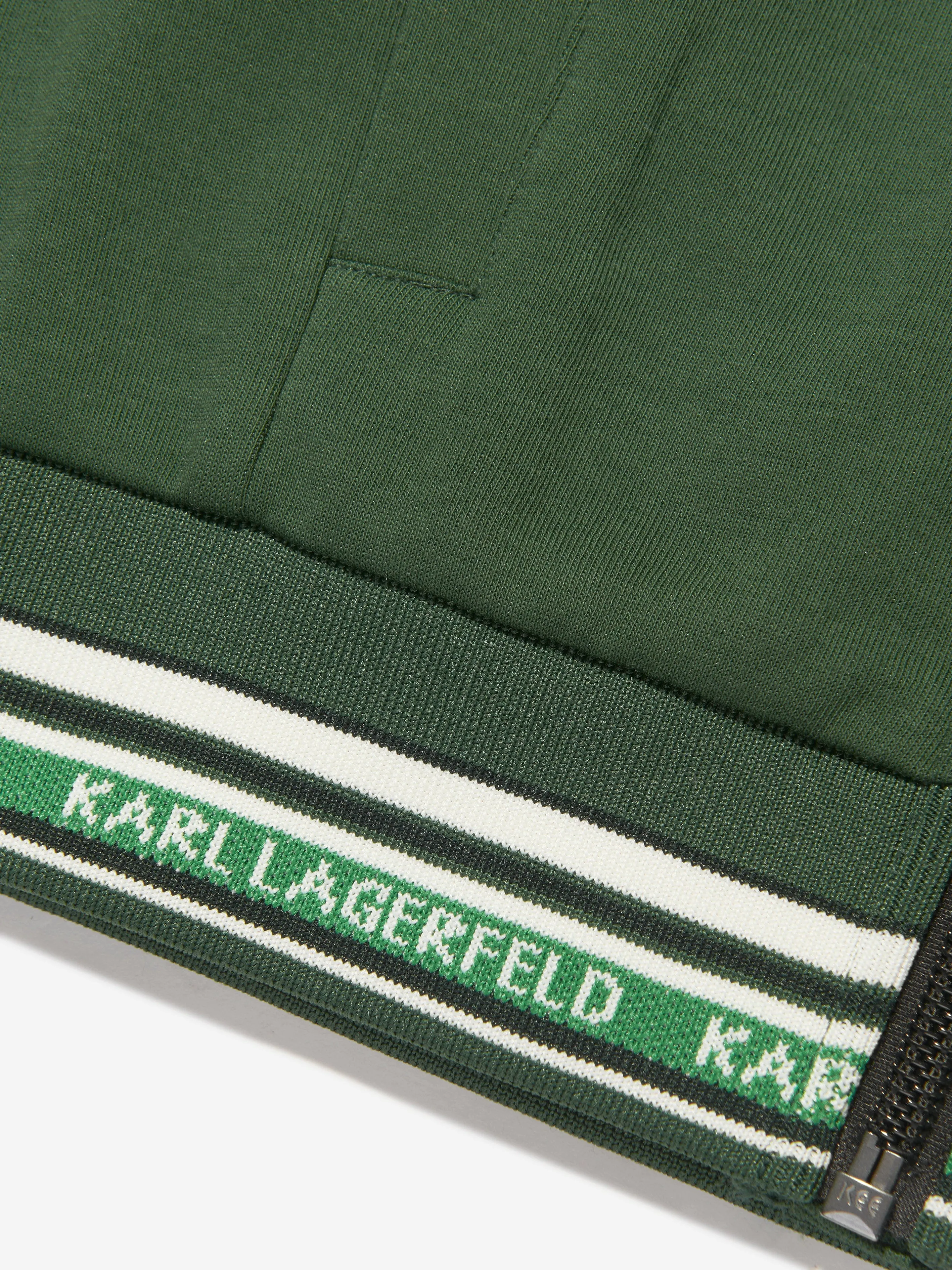 Karl Lagerfeld Boys Logo Track Jacket in Green