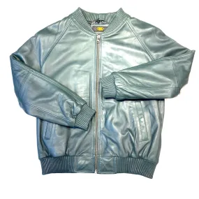 Kashani Forest Green Naked Lambskin Bomber Jacket