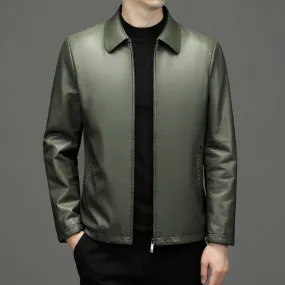 Leather Jacket Men Lapel Ecological Real Leather