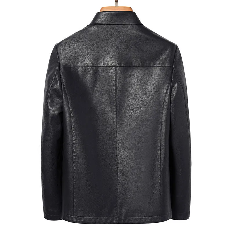 Leather Jacket Men Lapel Ecological Real Leather