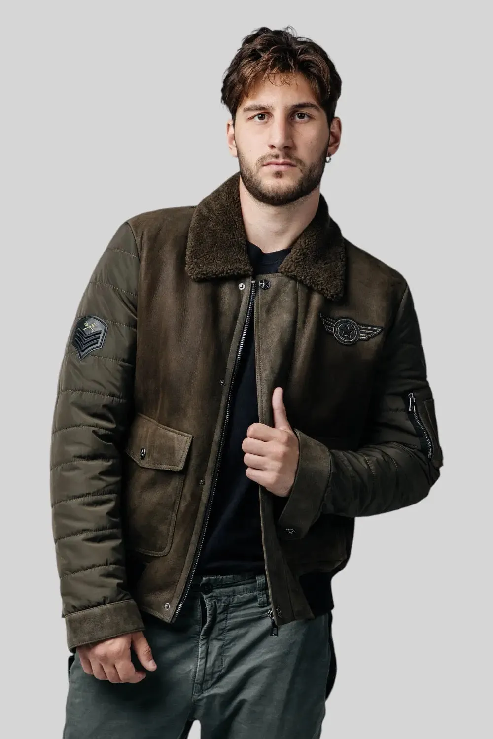 Lorenzo Sheepskin B-3 Bomber Jacket